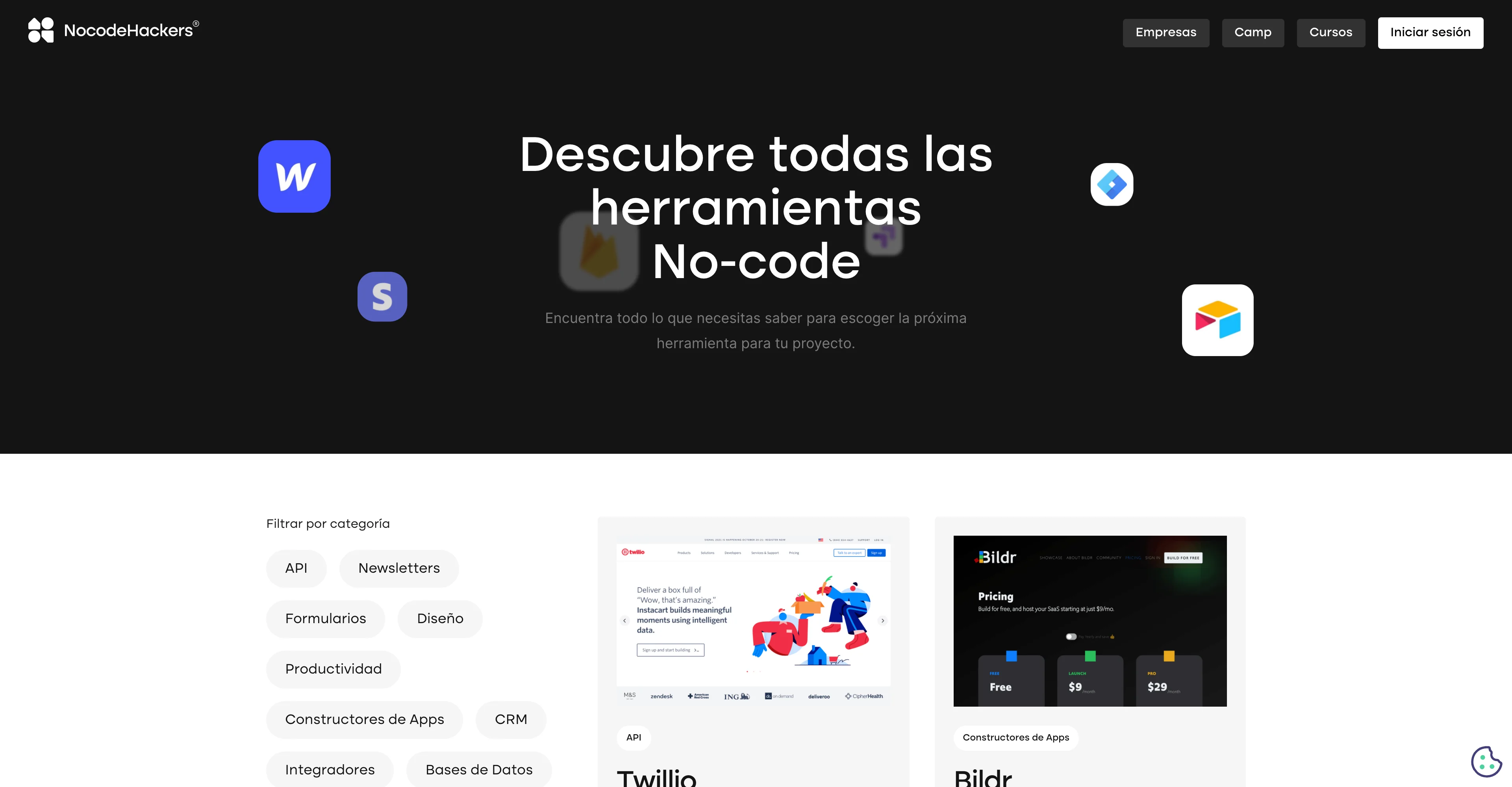Descubre herramientas No-code